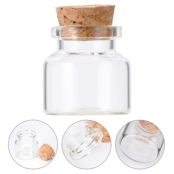 20 st korkglasflaskor transparenta önskeflaskor minilagringsflaska te-subpackningsflaskor blomma te-flaska för hemfest (30x30mm 10ml)