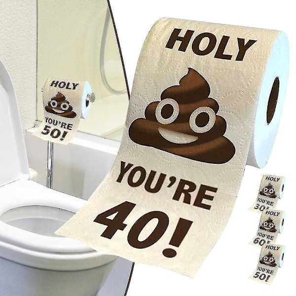 Sjovt toiletpapir 30.-80. fødselsdagsgave rulle fødselsdagsdekoration til kvinder mænd gave