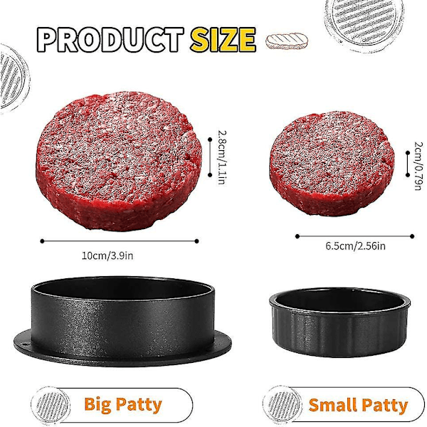 Burgerpress, 3 i 1 hamburgerpress, non-stick burgerform kit  gåva