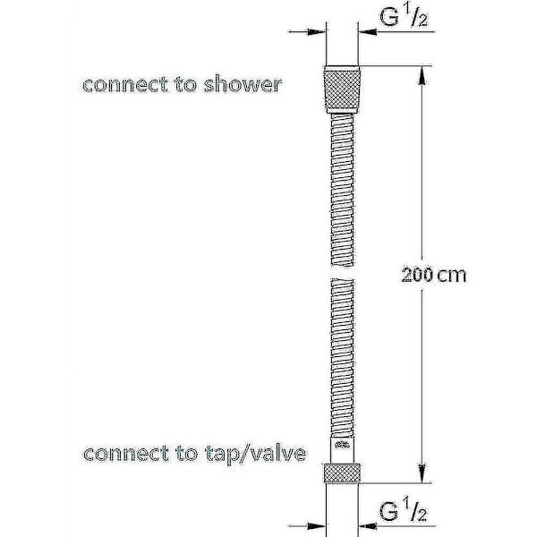 Shower Hose, Shower Hose 2.0m, Flexible Shower Hose Stainless Steel Pipe