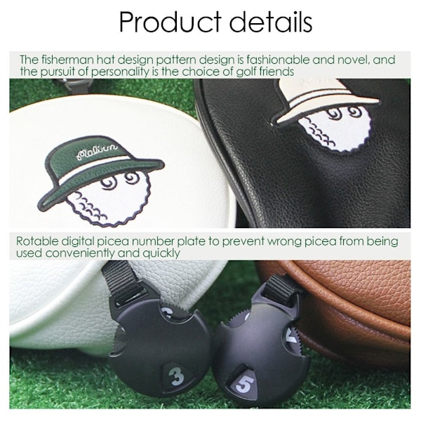 Golfkøllehodebeskyttelse Golf Trebeskyttelse HVIT HYBRID BESKYTTELSE HYBRID Hvit Hybrid Beskyttelse - Hybrid Beskyttelse Hvit White Hybrid Cover-Hybrid Cover