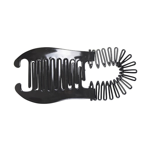 Fleksibel Interlocking Bananklips Interlocking Tosidet Hårkam Holdbar plastkonstruktion - Sort