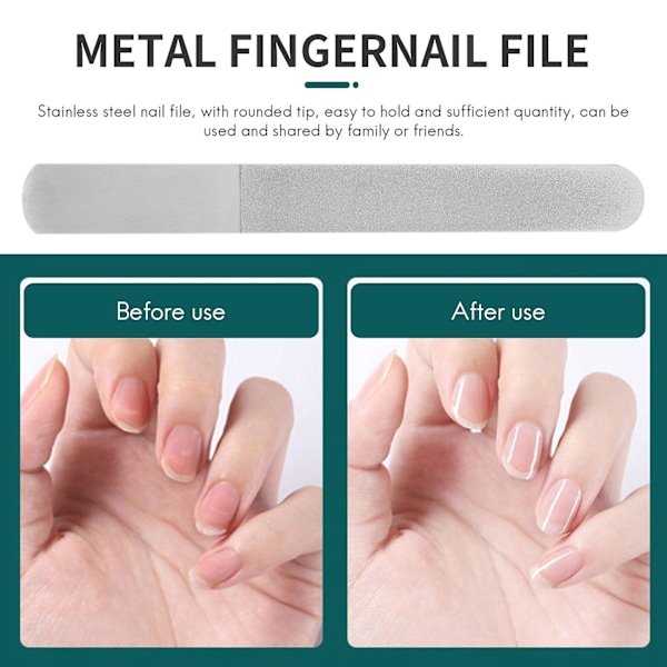 6 st rostfria nagelfilar dubbelsidiga diamant nagelfilar metall nagelfil manikyrfil för
