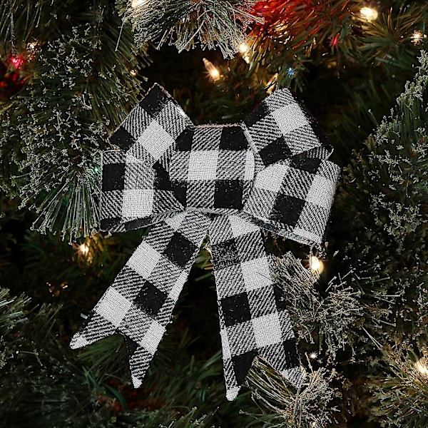 Dekorativa rosetter, 5 x 7 tum (vit Buffalo Plaid)