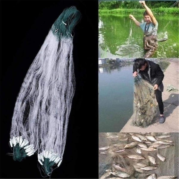 Tre lags flydende net agn net fiskegrej mesh fiskenet fiskeri