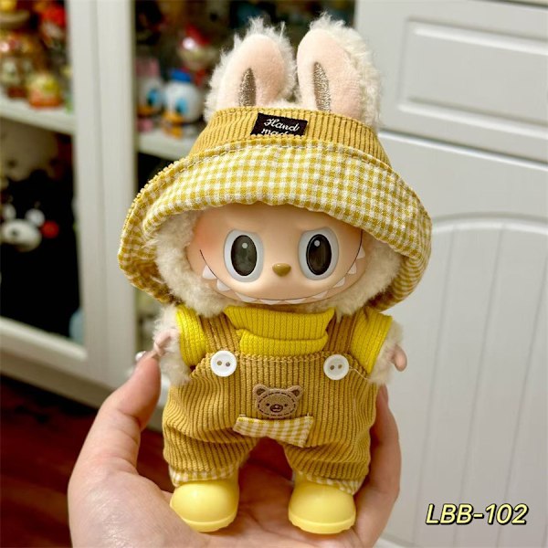 Labubu Modesæt - Outfit til 15/17cm Plysdukker, V1 V2 Stropper Bukser LBB-102