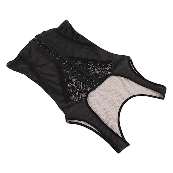 Andningsbar viktminskningskorsett för kvinnor med hög elastisk midja, slimmande kroppsformande bodysuit svart M 0.1