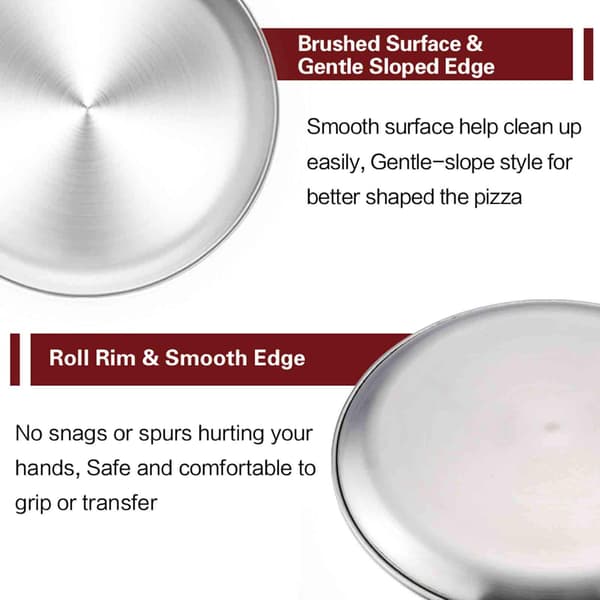 Pizzaform, 12 tommer Pizzaform Rustfrit Stål Pizzaform Bakke Rund Pizzaovn Bageform, Sund & Robust