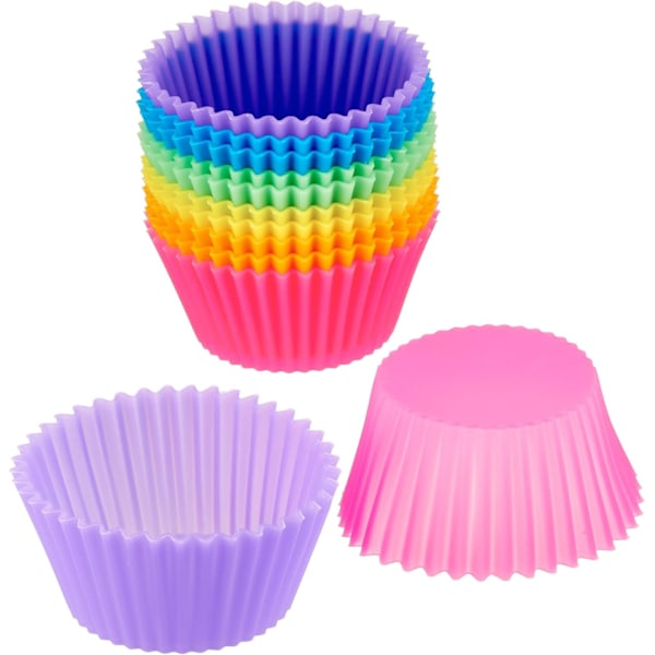 12-pak genanvendelige silikone bageforme, muffinsforme, non-stick