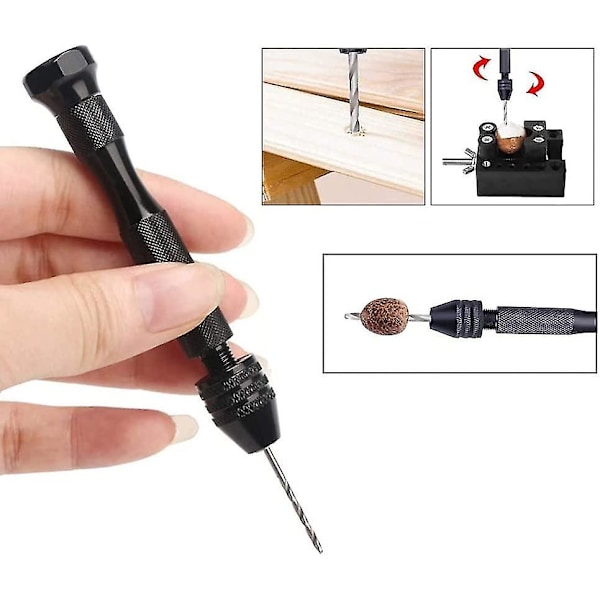 Handborrmaskiner, Precision Hand Drill Pin Visemini Micro Twist Drill Bits Träbearbetning Rotationsverktyg För Diy Smycken Modell Harts Trä Hantverk Valnöt