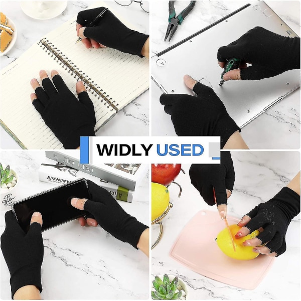 2 par artritis handsker unisex trykhandsker fingerløse handsker åndbar Lmell gave