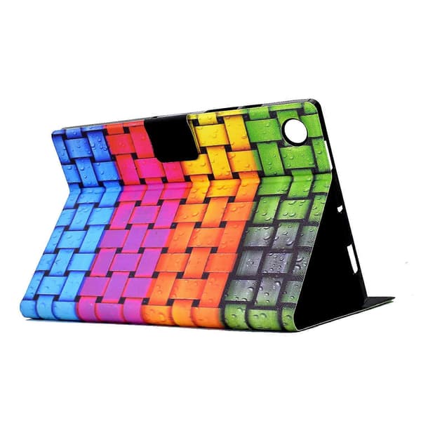 Mønstret Læder Tablet Cover til Samsung Galaxy Tab A9+ med Kortlommer Braided Strap