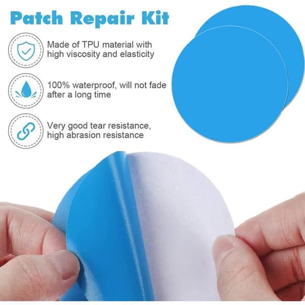 Selvklæbende PVC Pool Reparationslapper, Vinyl Pool Reparationslapper, Bådovertræk, Pool Reparationslapper - 10 stk.