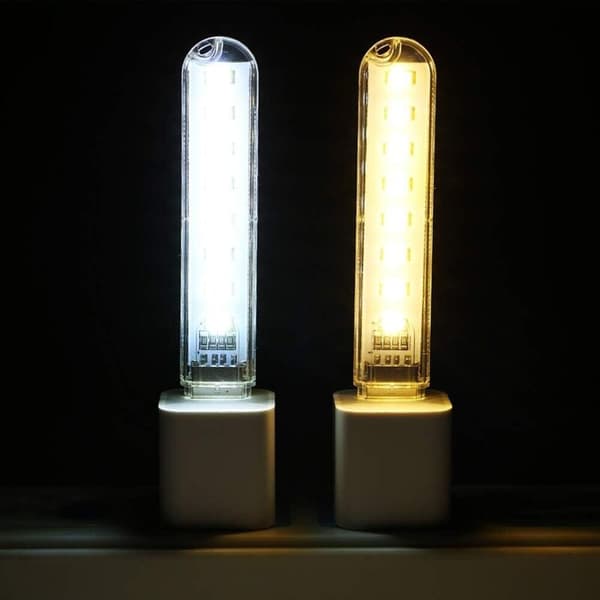 USB LED-lys, 5 stk. Mini Bærbart USB LED-lys til Computertastatur PC Powerbank (Kold Hvid) [Energiklasse G]
