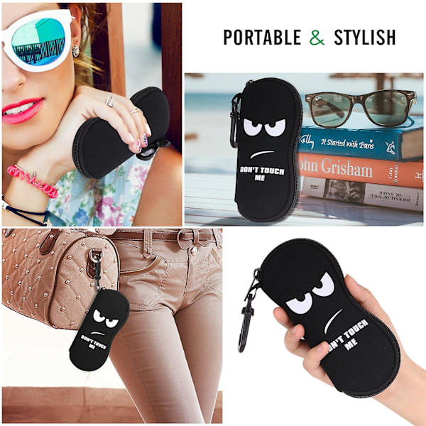 Briller Etui, blød lynlås Neoprene solbriller pung beskyttende briller etui taske
