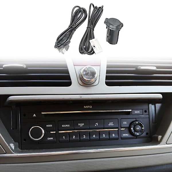 Bilstereo hann USB Aux-kabelsett for Peugeot 206 207 307 308 407 408 508 607 for Citroen C3 C4 C5 C6 for Rd43 Rd45