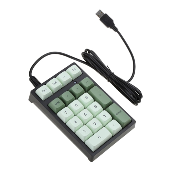 Numpad-tastatur med grønne numeriske taster - Ergonomisk numerisk tastatur for bærbar PC, økonomisk regnskap, datamaskin