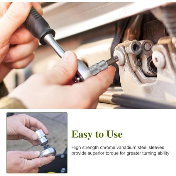 34 stk. Torx bitsæt, Star Torx bit T10-T55, Star Torx bit, Torx bitsæt T10-T60, E bitsæt E4-E20, Indvendig og udvendig Torx, Torx bitsæt