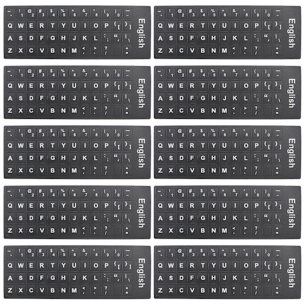 10 st universella tangentbordsklistermärken för främmande språk, tangentbordsskydd, PC-layout