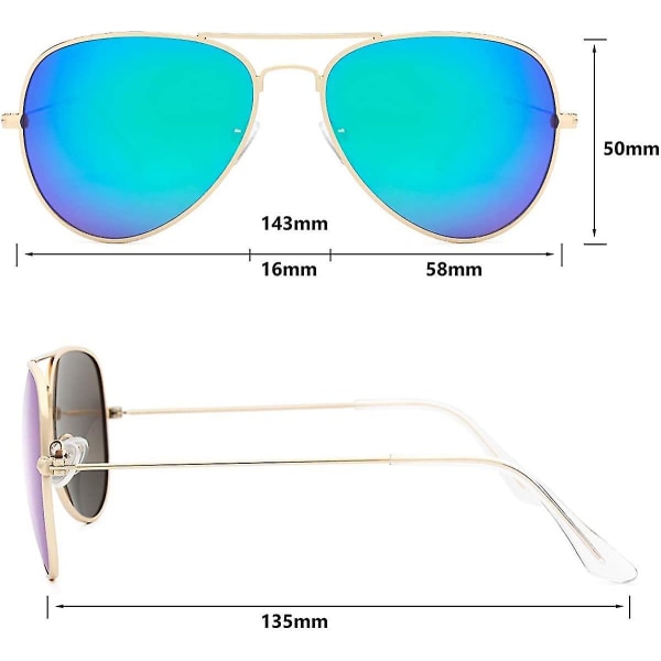 Solbriller for menn og kvinner Aviator Polarized Metal