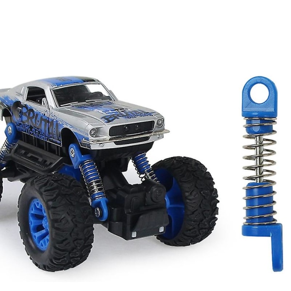 Mini barns legering terrängfordon, tecknad bilmodell Leksaksbil klättring bärs Blue