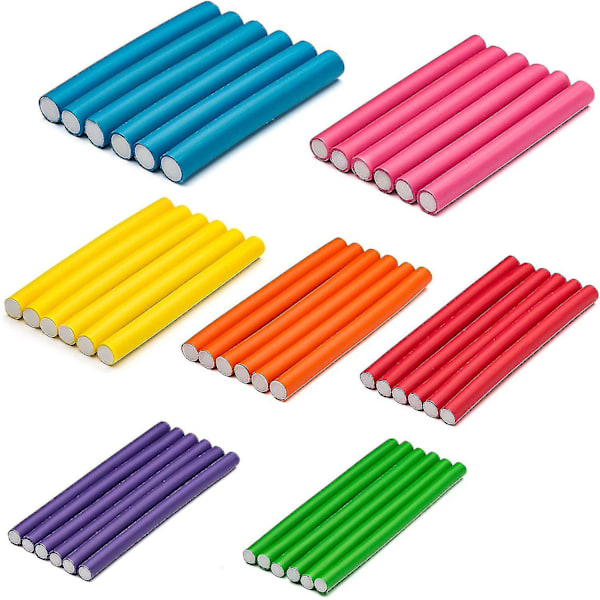 Hårrullar 42-pack 7\" Flexibla Curling Rods