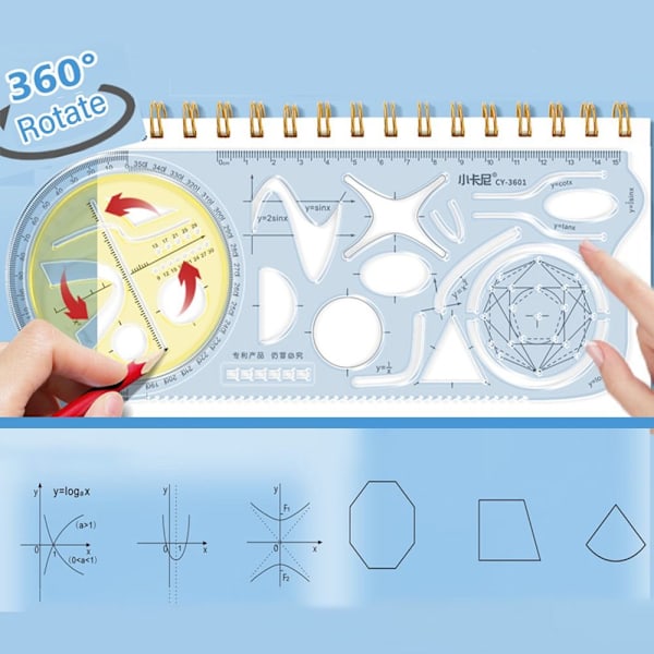 2 KPL Monitoiminen Geometrinen Piirustusviivain Kulmamitta Opetus Mittaustyökalu Luova Paperitavara Lahja Koulu Toimistotarvikkeet 3