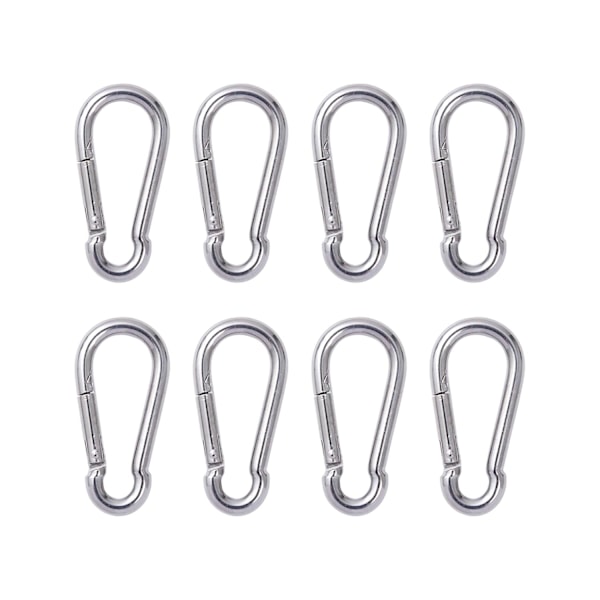 8-pack Stålkarbinhakar - Kraftiga Snabblänkar Nyckelringar - M6 B