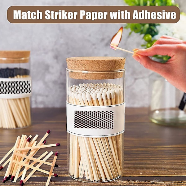 Match fosforpapir, tidsbesparende selvklæbende honeycomb-form, forudskåret solid match striker ark, stearinlys tilbehør