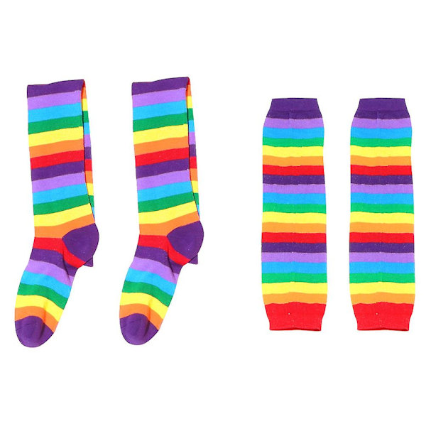 2 Pcs Women Suits Knee High Socks Women Women Suit Girl Socks Long Rainbow Socks Funny Long Socks