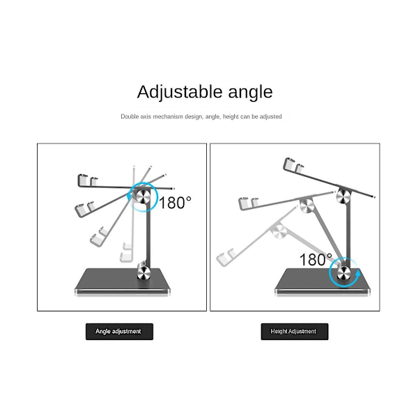 Aluminiumlegering Tablet Stativ Egnet for I Pad Høy Vinkel Justering Tablet Desktop Multifunksjonell