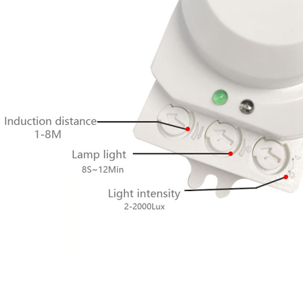 3x 5.8GHz HF-system LED-mikrovågsugn 360 graders rörelsesensor ljusbrytare kroppsrörelsedetektor