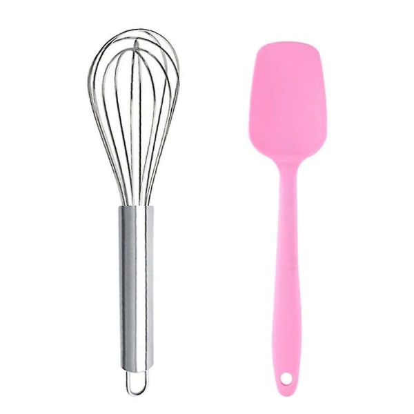 2 stk. silikon kjøkkenredskaper sett, nonstick slikkepott skje for