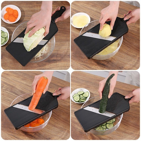 Svart skivare – Skivare för kök, 38 * 13 * 2 cm grönsakshackare, köttskivare, ostskivare med bladskydd