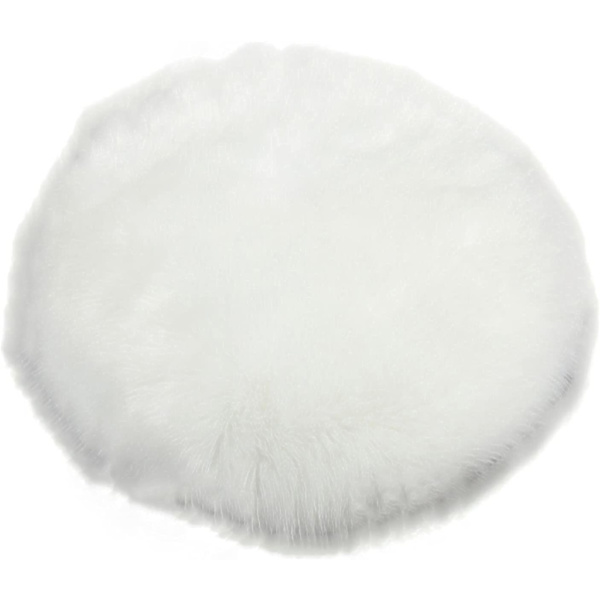 Supermyk rund fluffy langflor teppe imitert saueskin gulvmatte