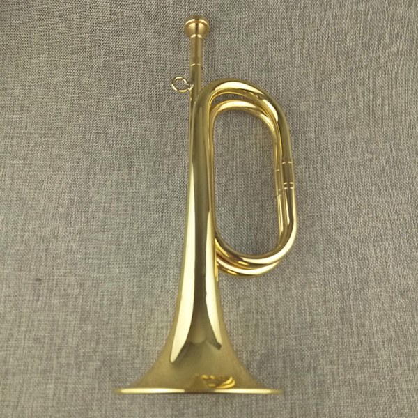 Militärtrumpet i mässing, kavalleritrumpe, orkester, guld