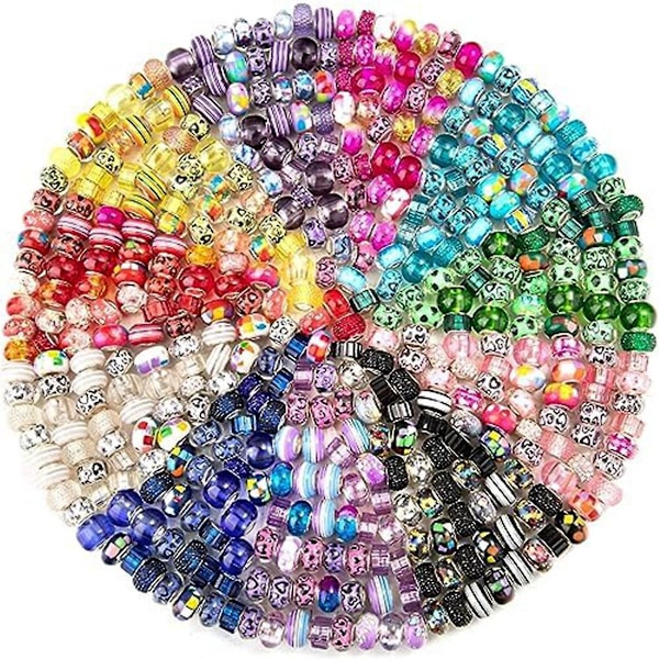 20 st elastiska armband med berlocker plus 220 st håldistanspärlor, gör-det-själv-armband med berlocker för kvinnor smycken B