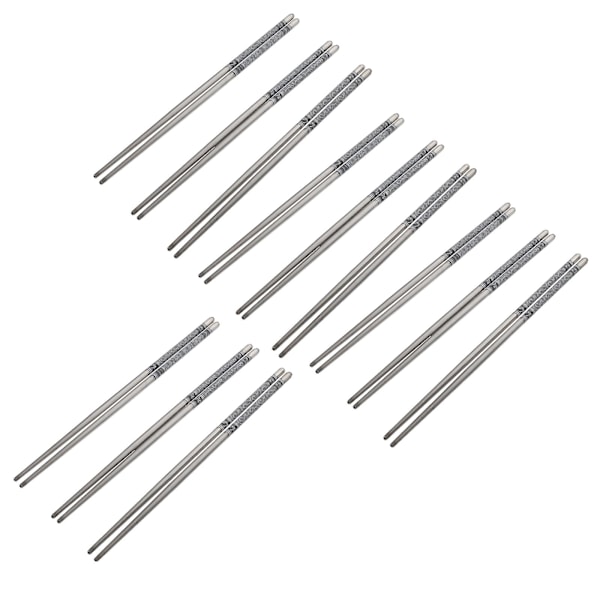 12 par rustfrie stål spisepinner varmeisolerende spisepinner (assorterte farger)