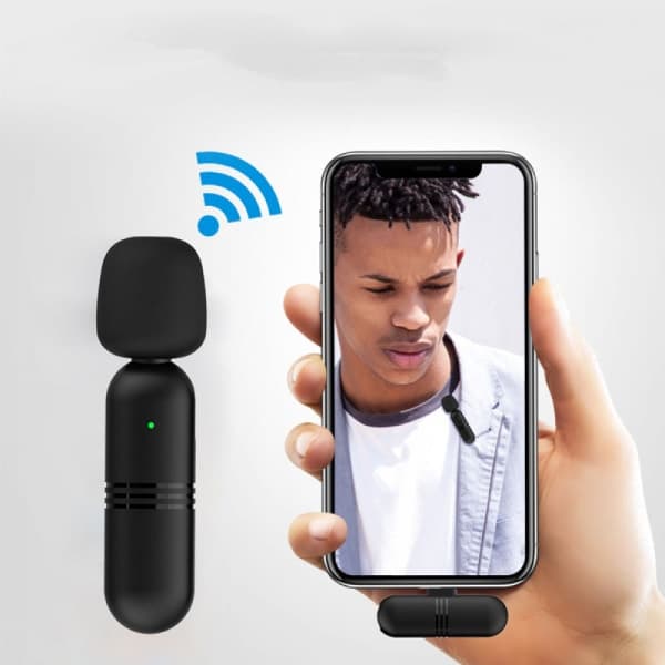 Trådløs lavaliermikrofon til iPhone iPad - Mini Omnidirektionel Kondensator Videomikrofon til Interview Podcast Vlog YouTube