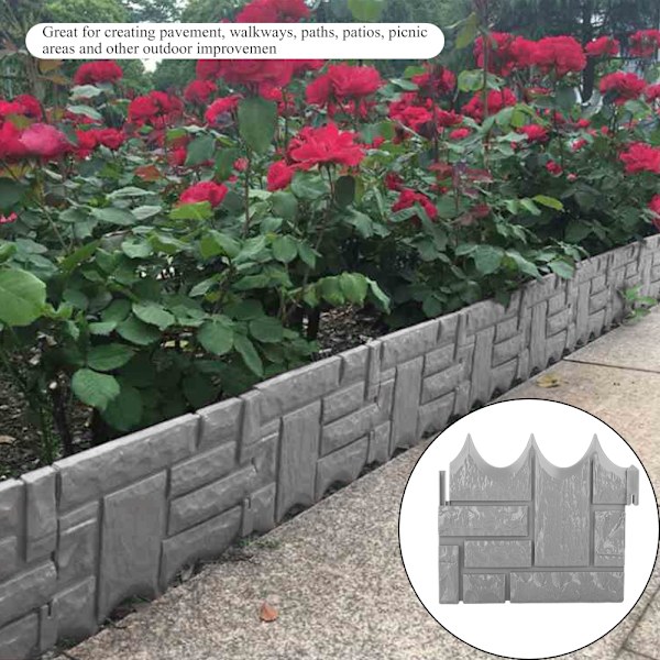 6 stk. Have Simuleret Mursten Cement Hegn Stenform Beton