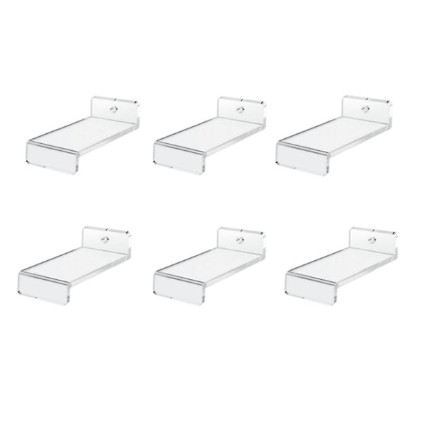 6-pakks hyller Veggdisplayhylle for samleobjekter, Display Stand Holder for veggmontert oppbevaring Orga