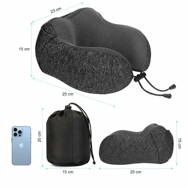 Nakkepute i memory foam, reisepute med hette_ry