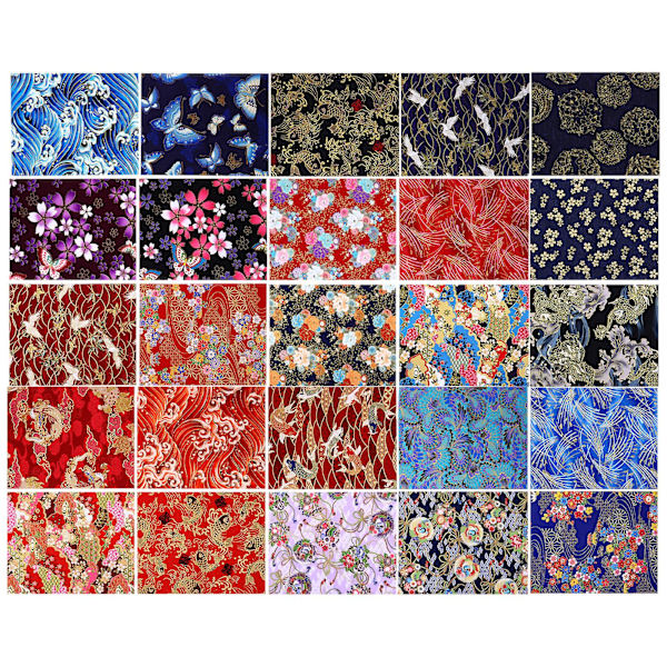 25 ark DIY håndværk syning bomuldsstof patchwork floral bronzing stof