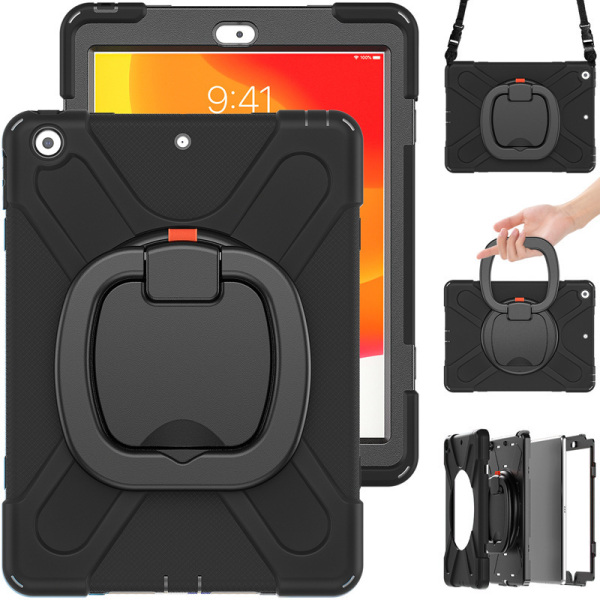 Case roterande armbandshållare färg silikon cover lämplig för iPad black