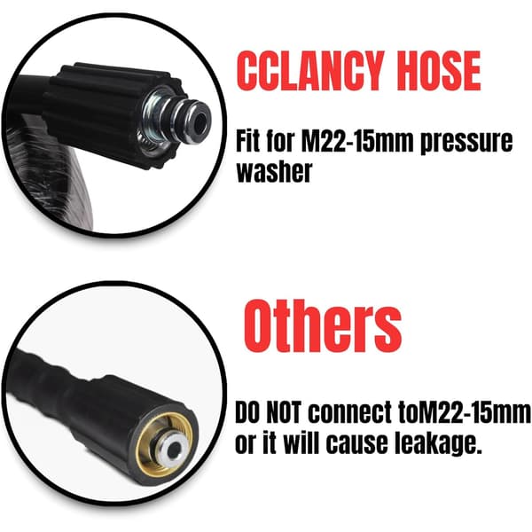 Pipe Cleaning Nozzle Set, 15m, Kahn Nylon Male Thread Large End