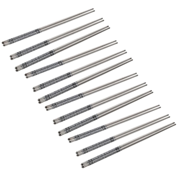 12 par rustfrie stål spisepinner varmeisolerende spisepinner (assorterte farger)