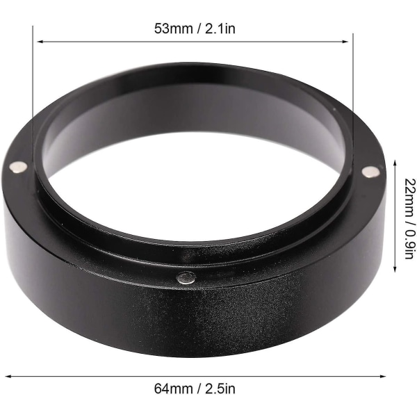 Espresso doseringstrakt, aluminiums kaffedoseringsring med magnetisk erstatning (53mm)