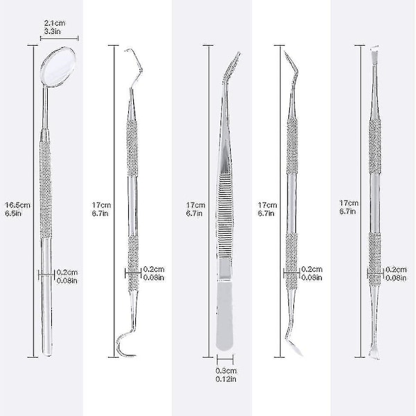 Profesjonelle tannpleieverktøy, 5-pakning tannrengjøringsverktøy for hunder, katter -aya