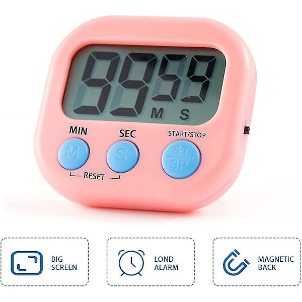 4 Set Digital Kök Timer Magnetisk Bakre Stativ, Timers För Bakning, Kök