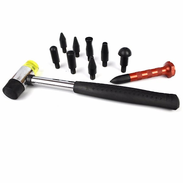 Paintless Dent Repair Hagl Fjernelse Værktøjer Kit Tap Down Pen Med 9 Hoveder Værktøjer Sæt Værktøjer Kit